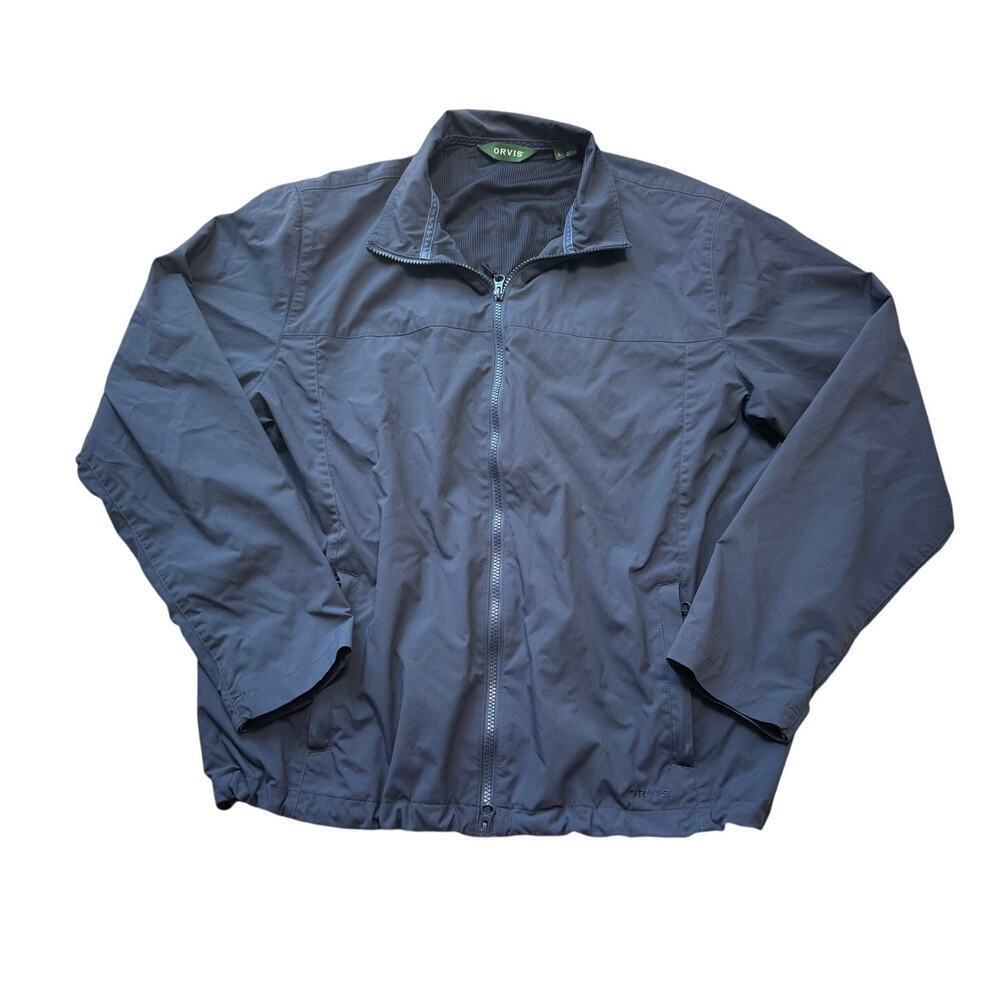 ORVIS Men's Classic Jacket, LG, Navy Blue zip up, Lightweight Windbreaker